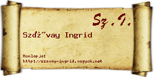 Szávay Ingrid névjegykártya